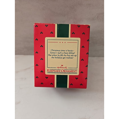 1986 Hallmark Santa's Hot Tub Christmas Ornament