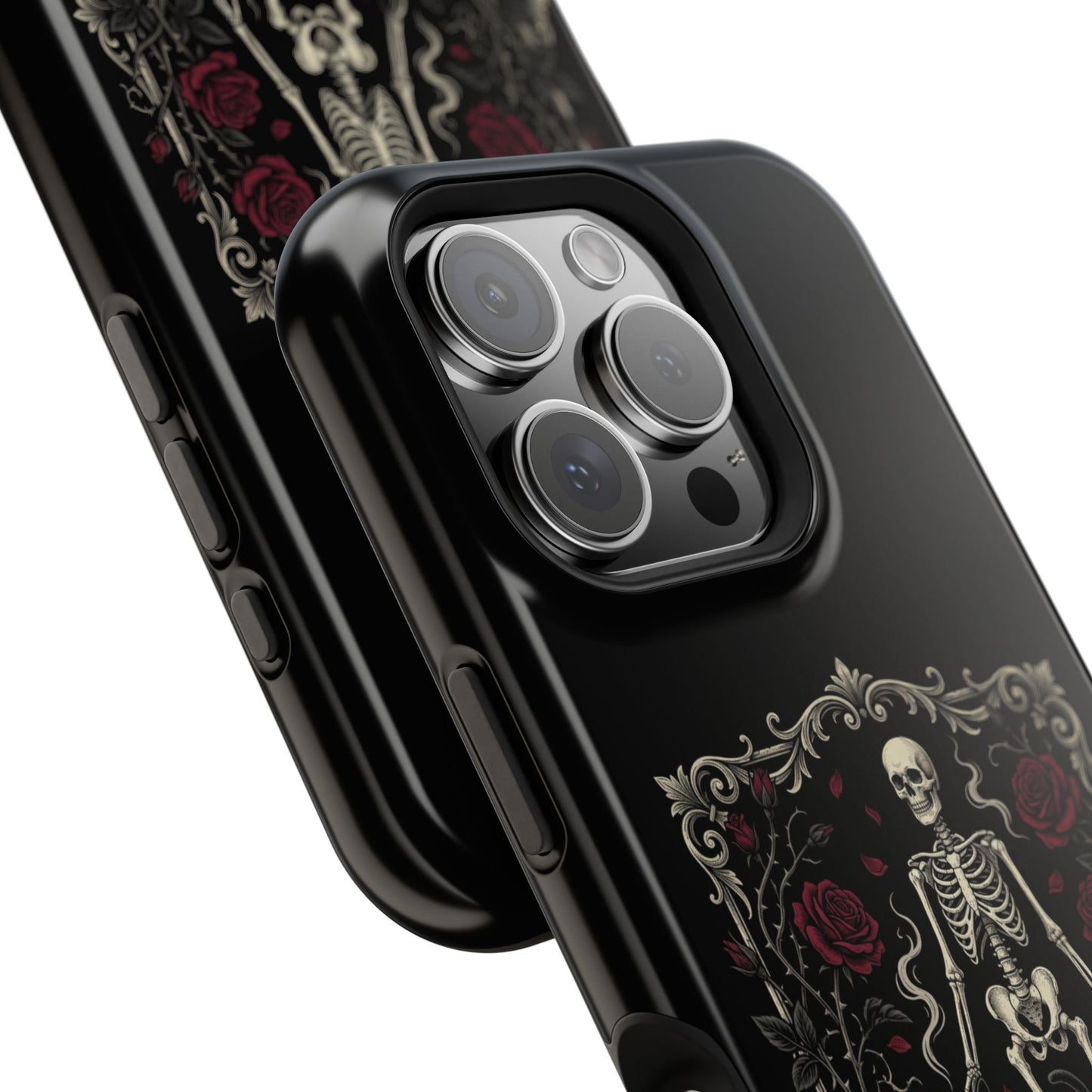 Eerie & Elegant Skeleton Phone Case — Magnetic Impact-Resistant