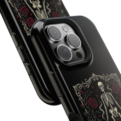 Eerie & Elegant Skeleton Phone Case — Magnetic Impact-Resistant