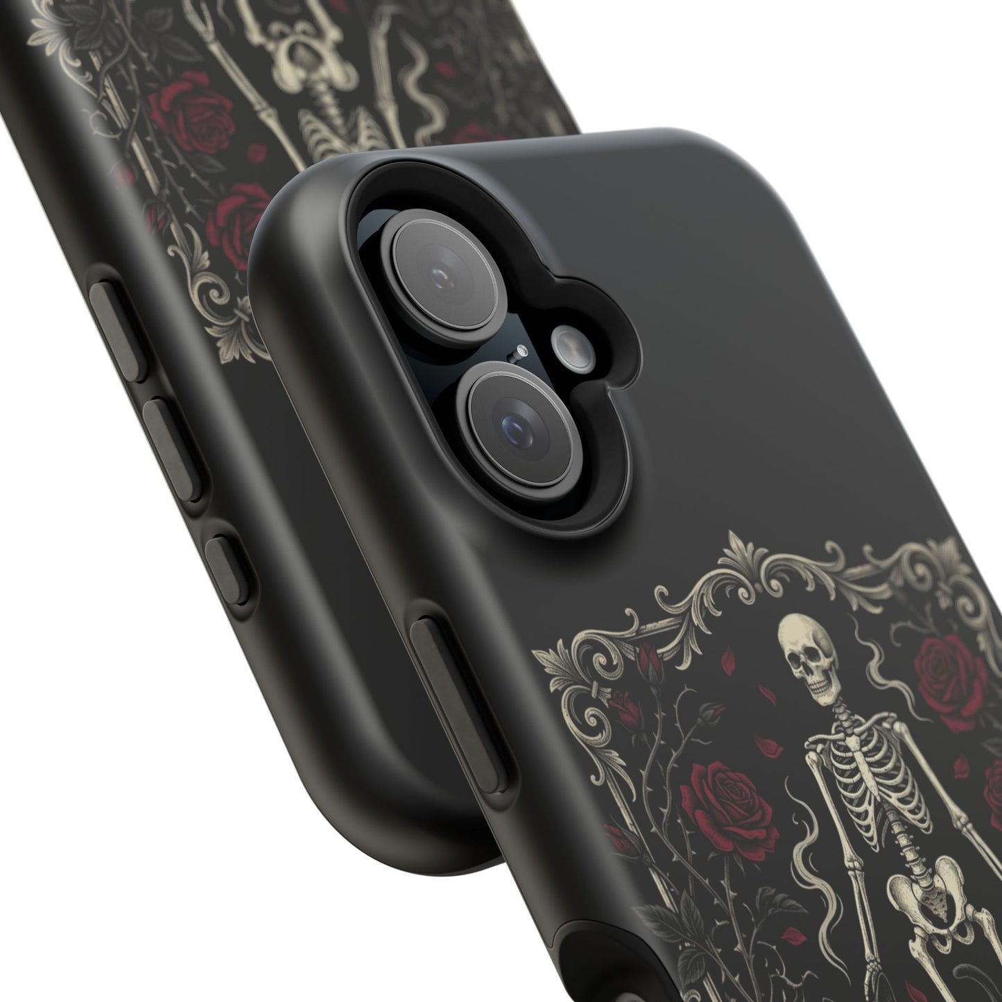 Eerie & Elegant Skeleton Phone Case — Magnetic Impact-Resistant