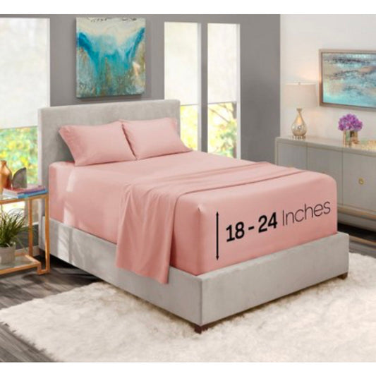 Nestl Pink King Sheets Set1800 Series Deep Pocket Bed Sheet Set