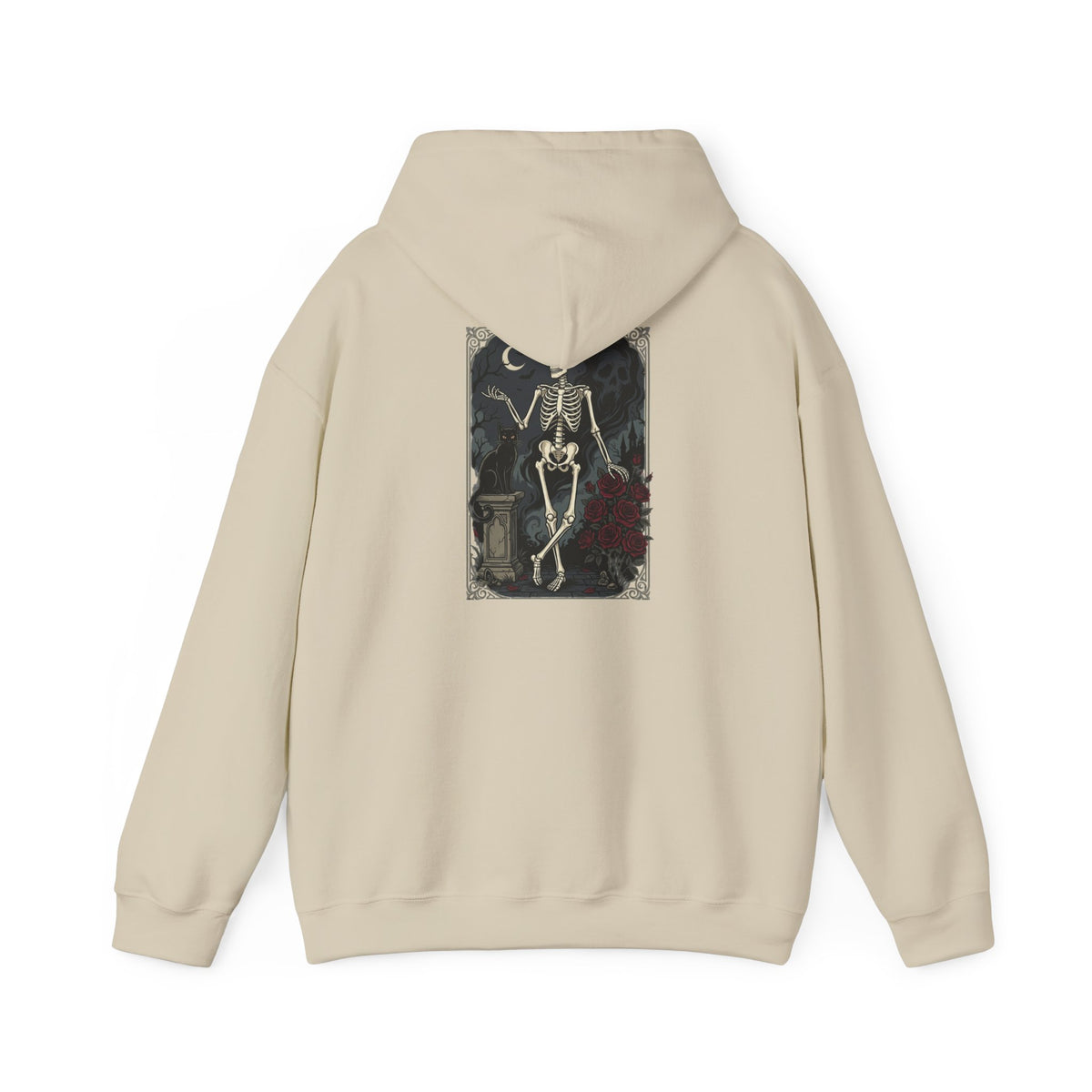 Gothic Skeleton Art Hoodie — Vintage Memento Mori Skull Design