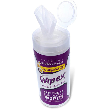 Wipex Natural Fitness Equipment Wipes Lavender & Vinegar 3 Cans of 50 Wipes