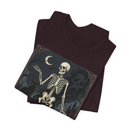 Skeleton Vintage Tarot Tee – Retro Gothic Skull Shirt