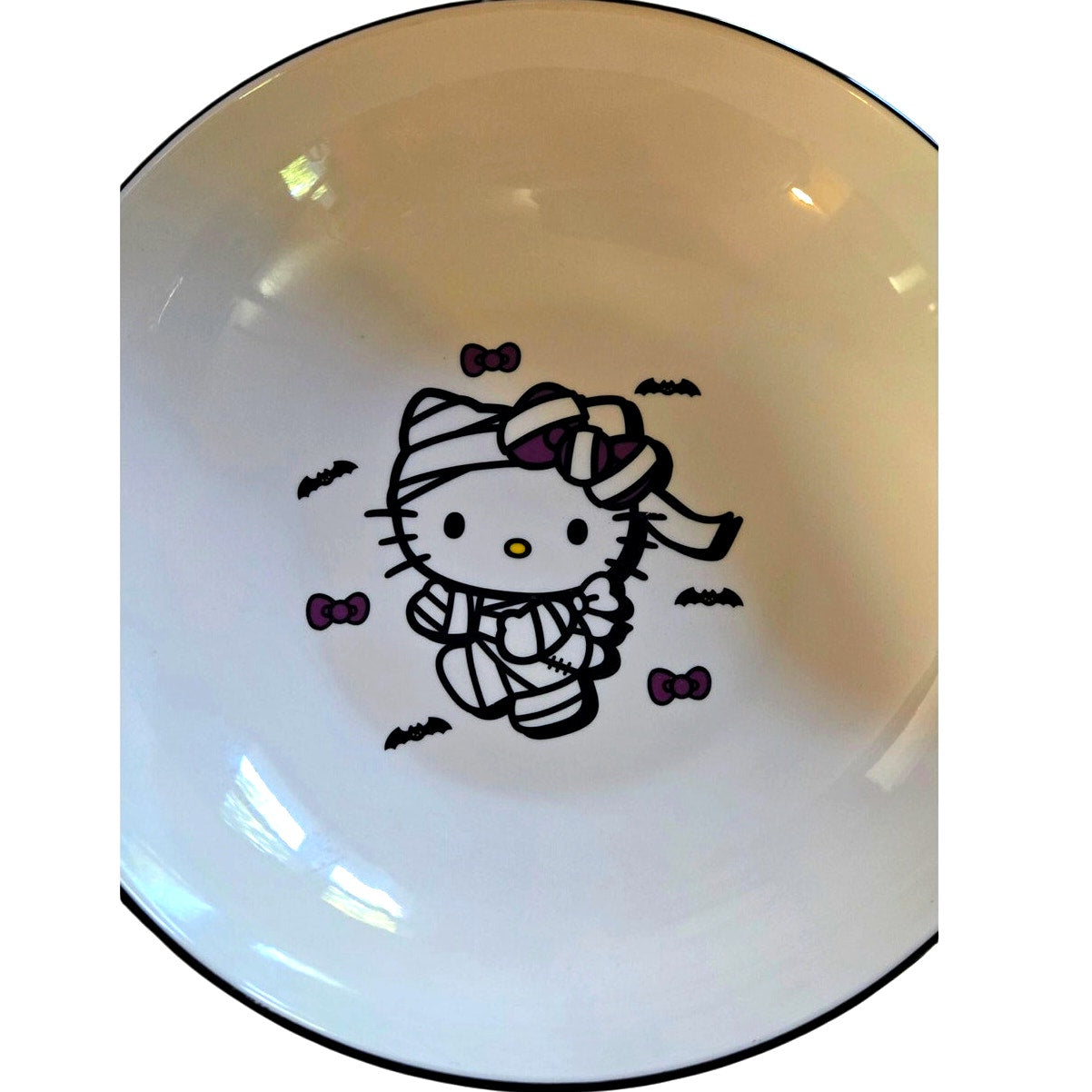 Sanrio Hello Kitty 46oz Halloween Mummy & Bats Ceramic Bowl 9" NEW