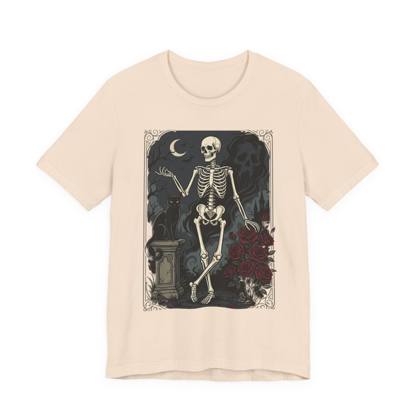 Skeleton Vintage Tarot Tee – Retro Gothic Skull Shirt