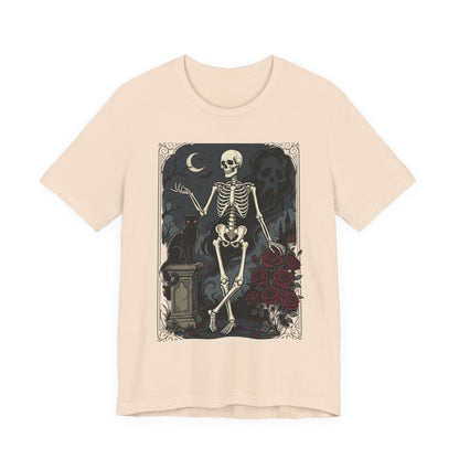 Skeleton Vintage Tarot Tee – Retro Gothic Skull Shirt