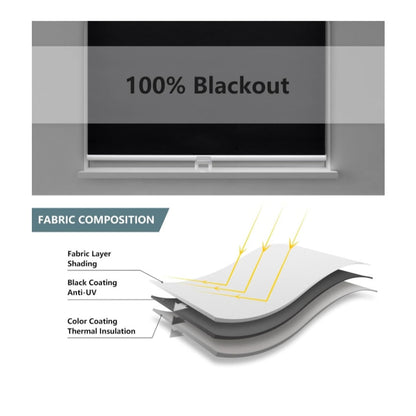 Blackout Cordless Roller Shade for Indoor Windows, 19"W x 72"H, Black