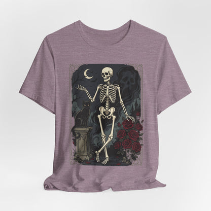 Skeleton Vintage Tarot Tee – Retro Gothic Skull Shirt