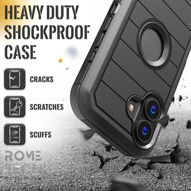 Apple iPhone 17 Defender Case 4 Layers w/ 360-Degree Swivel Belt Clip