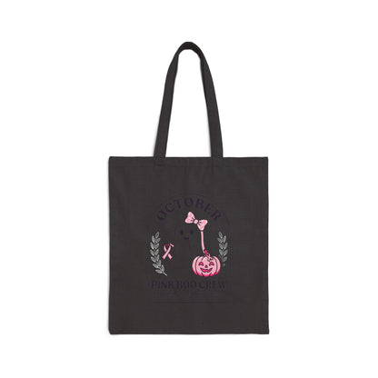 October Pink Boo Crew Tote | Breast Cancer Awareness Ribbon, Pink Halloween Design