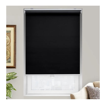 Blackout Cordless Roller Shade for Indoor Windows, 19"W x 72"H, Black