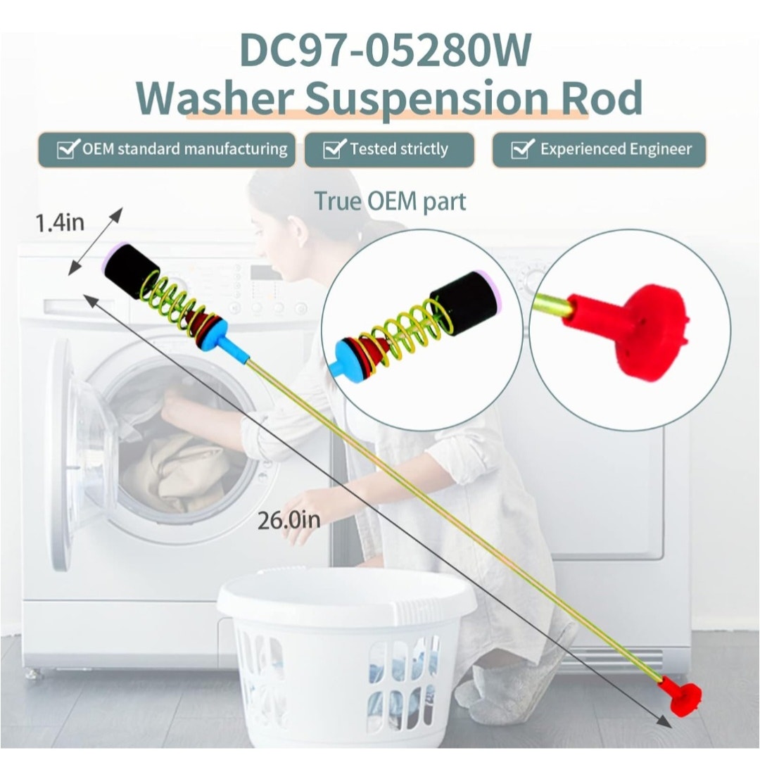 DC97-05280W DC97-16350U Washer Suspension Rod Assembly Damper Kit Fits Samsung