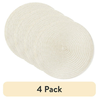 Polyester Round Table Placemat Vanilla 15" Set of 4