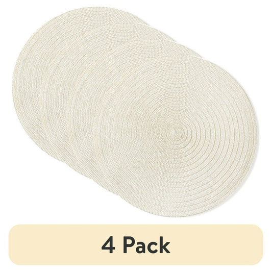 Polyester Round Table Placemat Vanilla 15" Set of 4