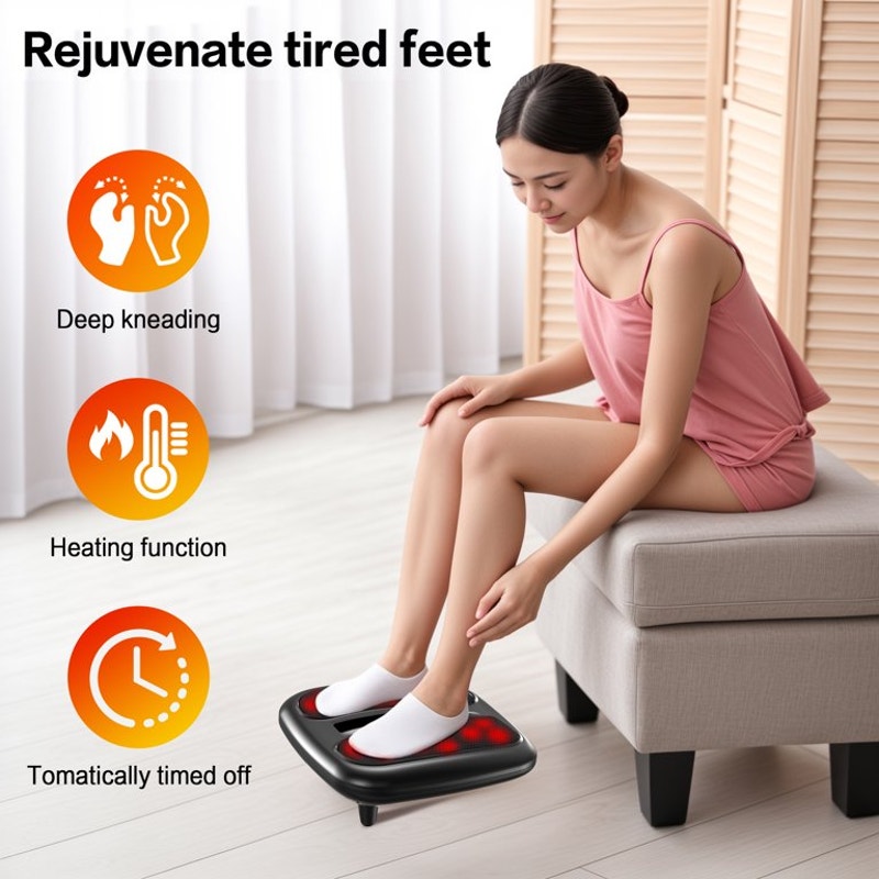 NEXPURE Foot Massager with Heat, Shiatsu Foot Massager with 3 Modes & Wireless Remote