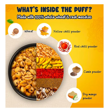 Healthy Crispy Delicious Pop Wheat Snacks Spicy Masala Flavor 3 Packages