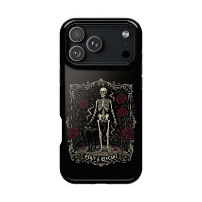 Eerie & Elegant Skeleton Phone Case — Magnetic Impact-Resistant