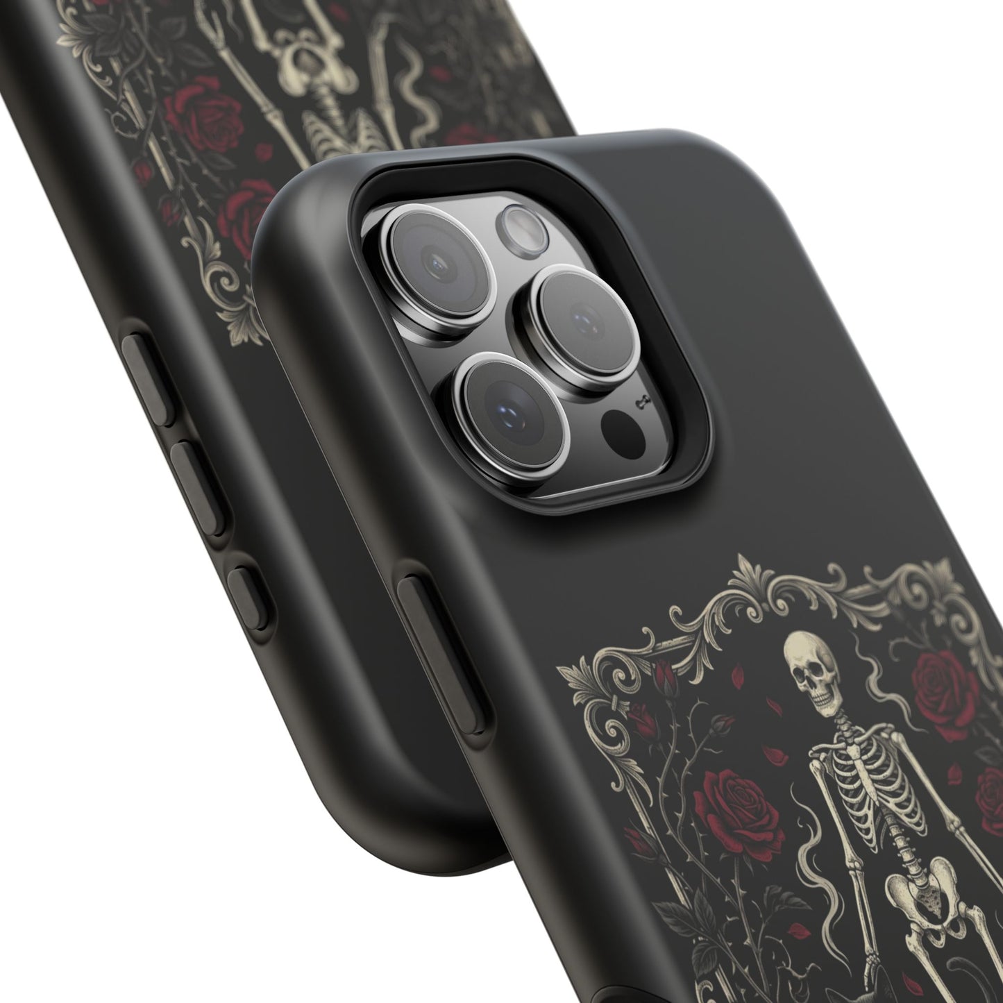 Eerie & Elegant Skeleton Phone Case — Magnetic Impact-Resistant