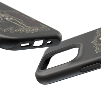 Eerie & Elegant Skeleton Phone Case — Magnetic Impact-Resistant