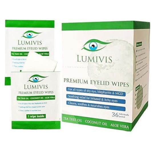 Lumivis Tea Tree Oil Eyelid Wipes – Gentle Daily Eye Care  36 Count