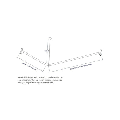 L shaped shower curtain rod