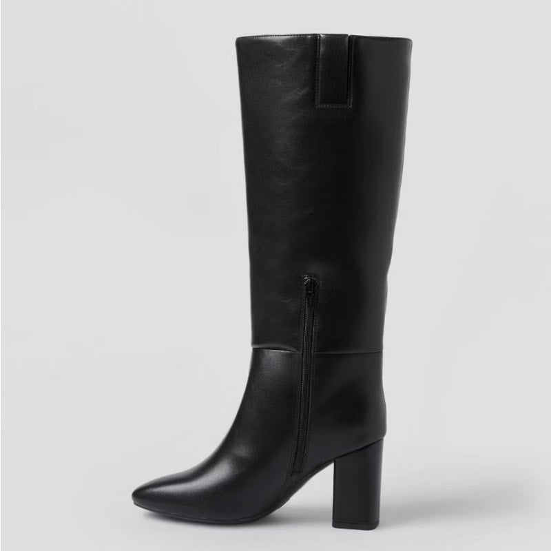 Women’s Size 7.5 Black Evangeline Heeled Boots w/ Memory Foam Insole A New Day