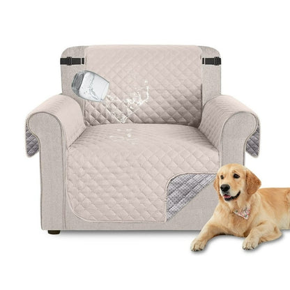 100% Waterproof Beige Sofa Chair Cover One Seater Anti Slip New