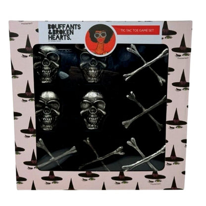 Bouffants Skull and Bones Tic Tac Toe Set All Metal