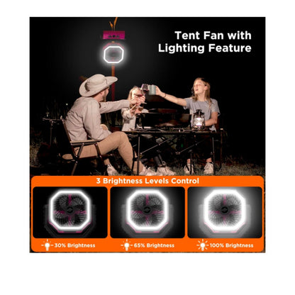 20000mAh Rechargeable Camping Fan with LED Lantern