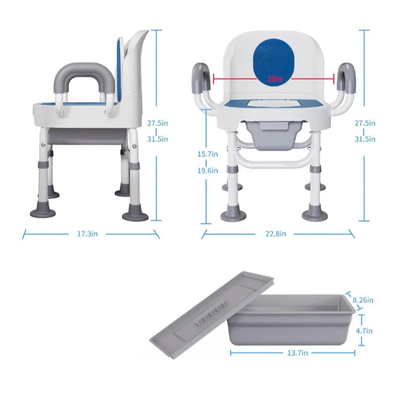 Bedside Commode, Portable Toilet Chair