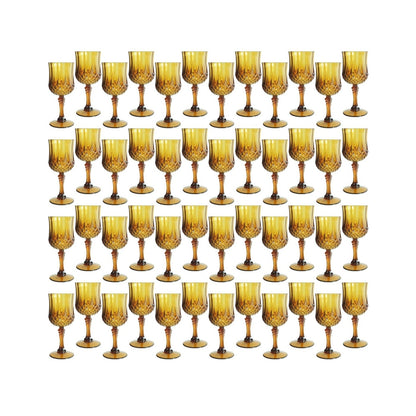 Set of 48 Plastic Wine Glasses, Plastic Goblets Vintage Style Holiday Party