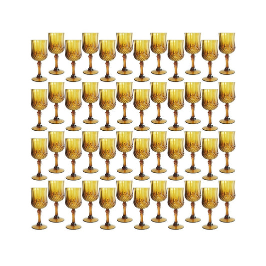 Set of 48 Plastic Wine Glasses, Plastic Goblets Vintage Style Holiday Party