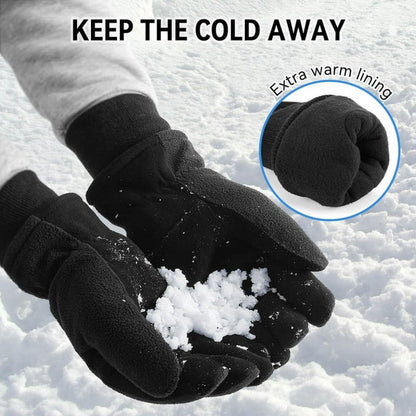 Winter Gloves -30°F Cold Proof Deerskin Suede Leather Insulated Size L