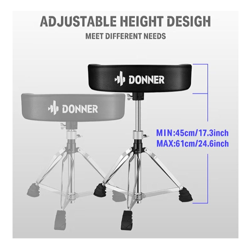Donner Heavy Duty Drum Throne, Motorcycle Style