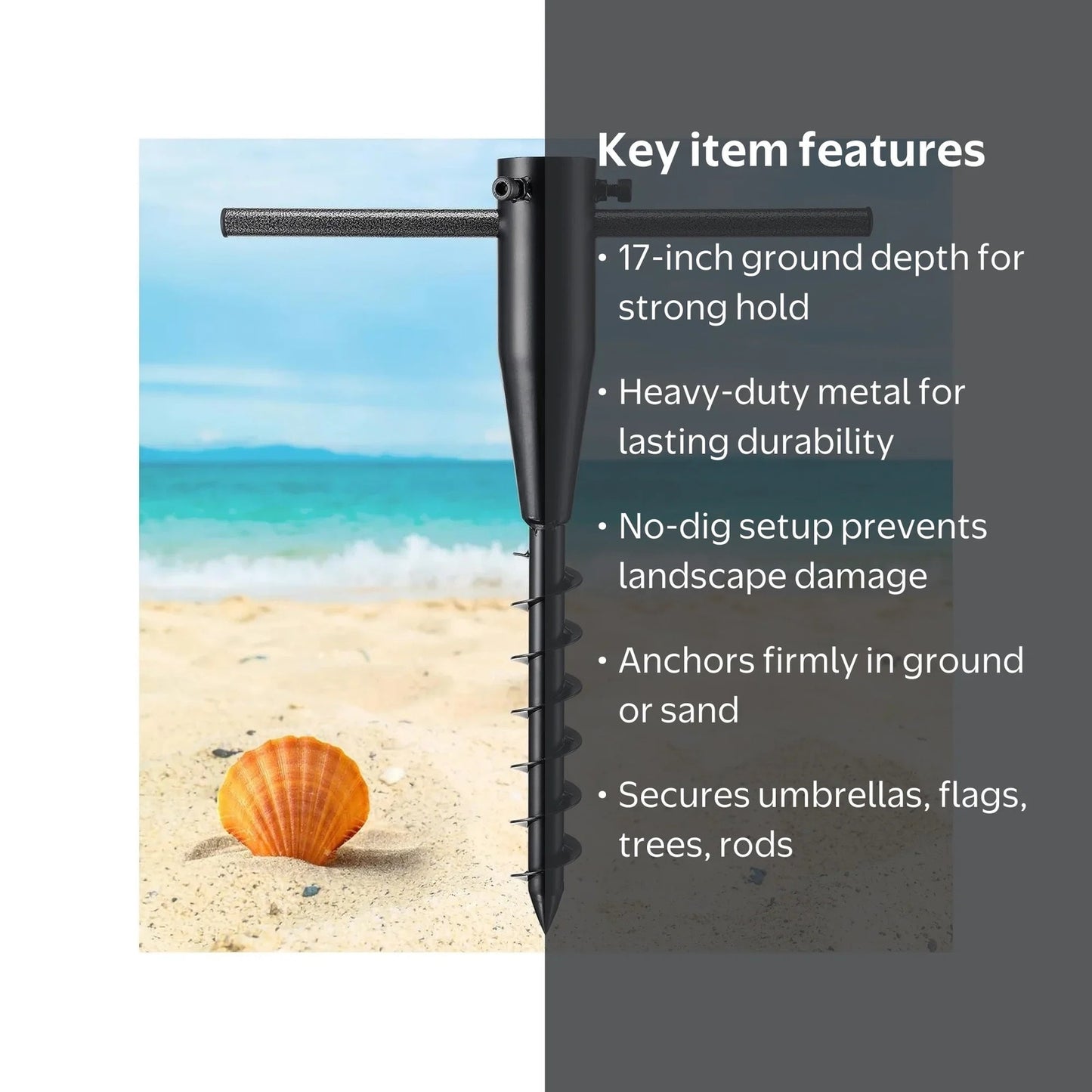 No Dig Portable umbrella holder, Flag,String Lights Pole,Fishing Rod