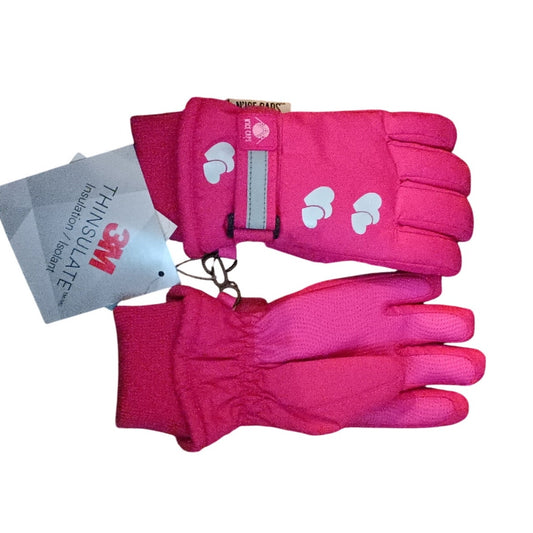 Girls Kids Waterproof Thinsulate Snow Gloves Pink Fits 4-7 Years