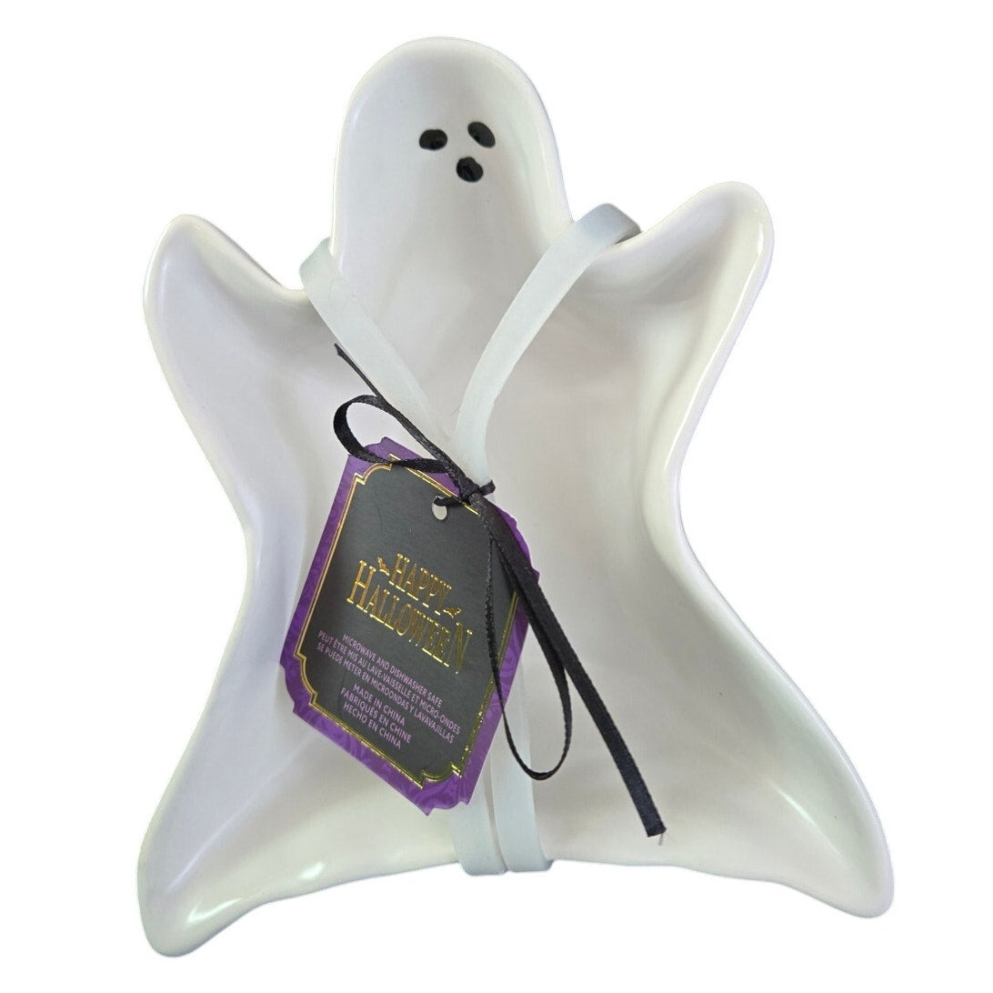 New Global Design Concepts Happy Halloween White Ghost Dipping Bowl