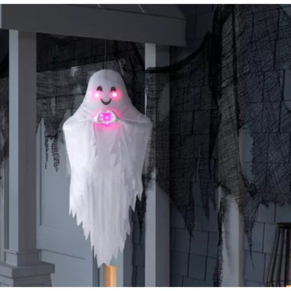 42" Beating Heart Ghost Light & Sound Halloween Decorative Prop White Hyde and EEK!