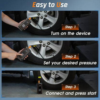 Ophanie Cordless Portable Tire Inflator - Digital Pressure Gauge, Air Compressor for Car Tires