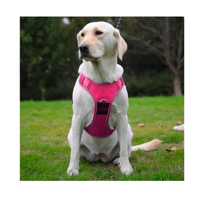 Pink Dog Harness with Airtag Holder Size L