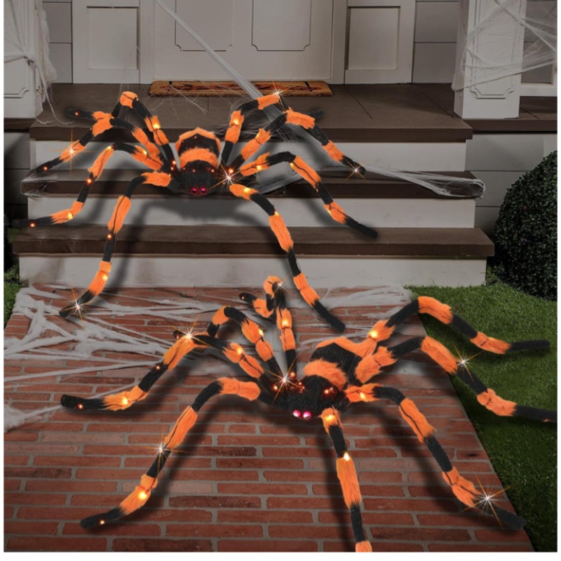 Giant 5 Foot Light up Halloween Spider with Red Eyes 48 LED