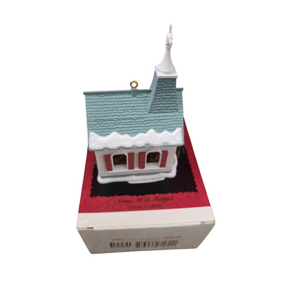 #17 Hallmark Keepsake Ornament Come All Ye Faithful Church Opens 1996 Collectors