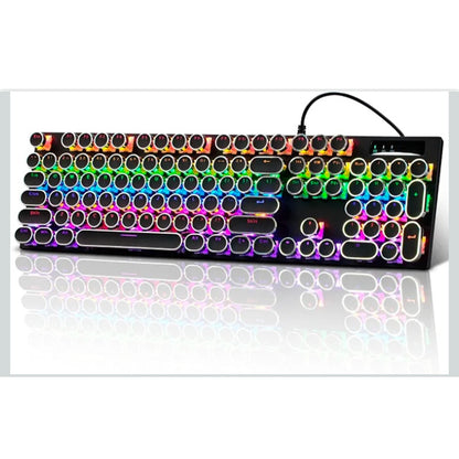 Wired Typewriter Style Mechanical Gaming Keyboard0