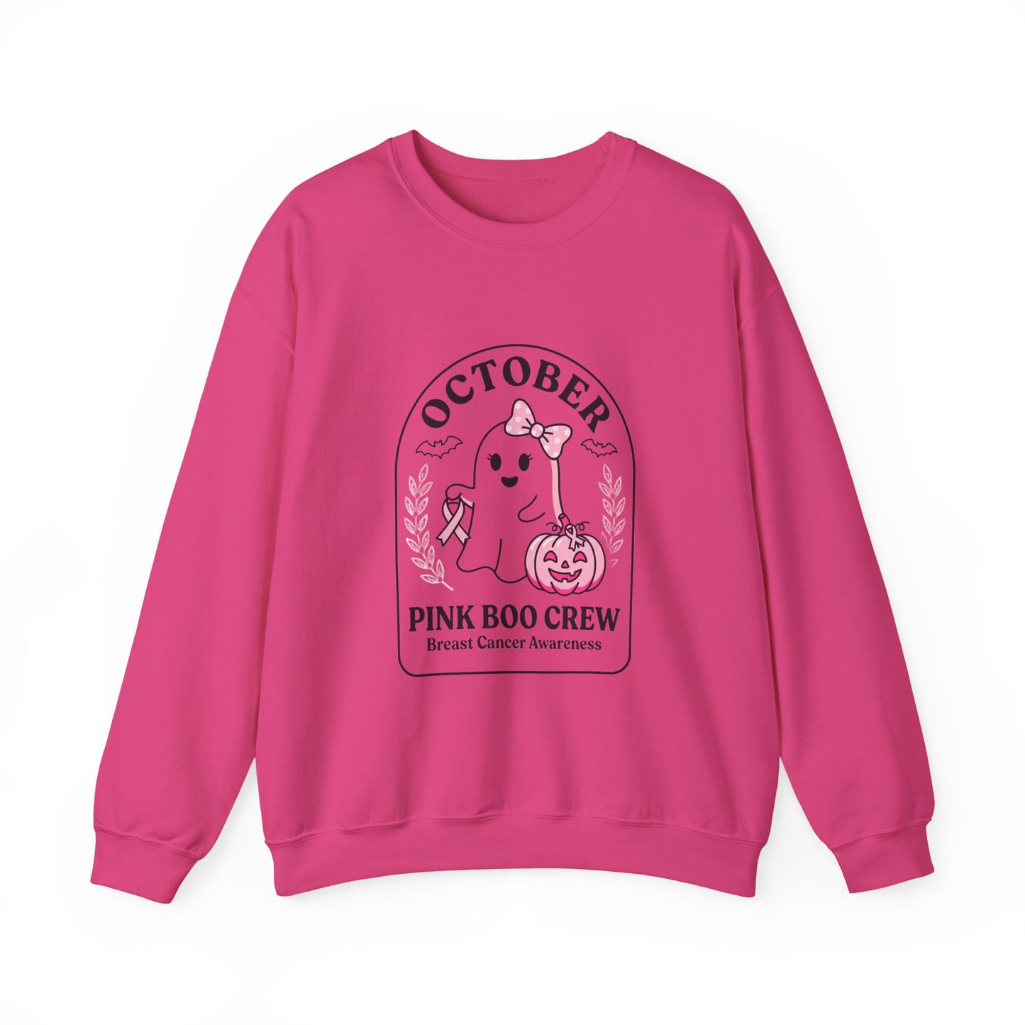 Pink Boo Crew Breast Cancer Awareness Sweatshirt | October Ribbon