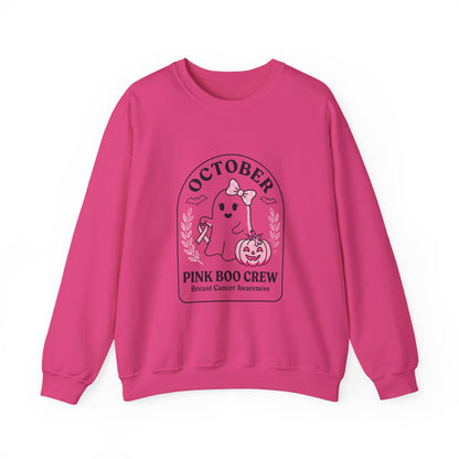 Pink Boo Crew Breast Cancer Awareness Sweatshirt | October Ribbon