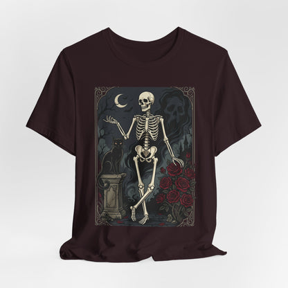 Skeleton Vintage Tarot Tee – Retro Gothic Skull Shirt