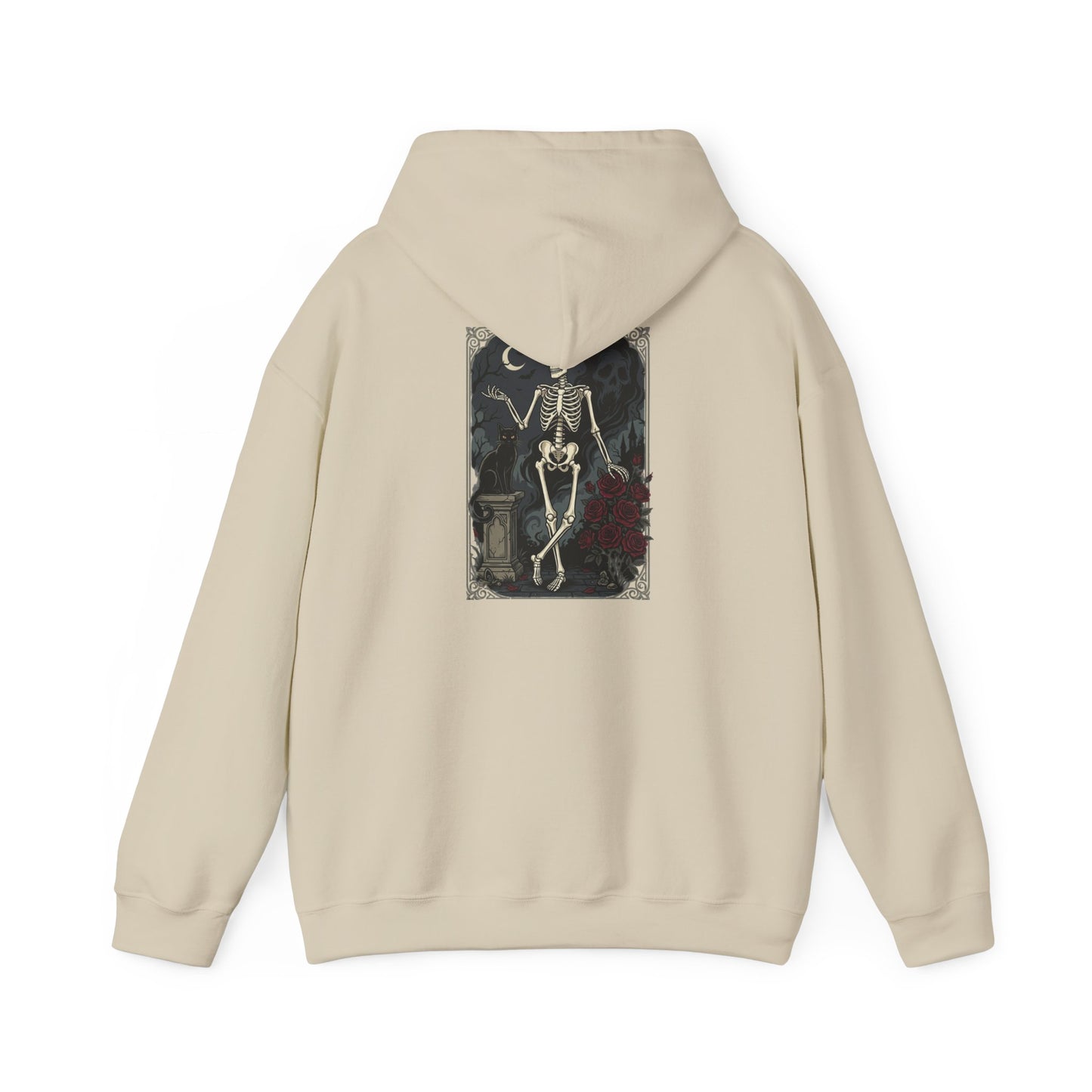 Gothic Skeleton Art Hoodie — Vintage Memento Mori Skull Design
