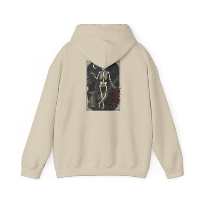 Gothic Skeleton Art Hoodie — Vintage Memento Mori Skull Design