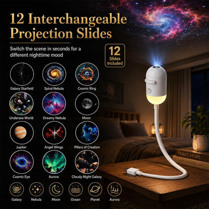 Starry Sky Projection LED Night Light Lamp 3 Interchangeable Theme Films (Model DS-11)